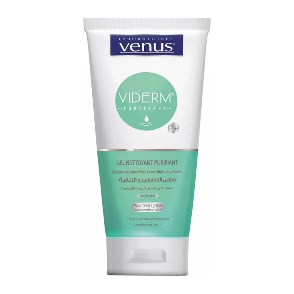 Viderm Gel nettoyant Purifiant 150ml Extrait de concombre