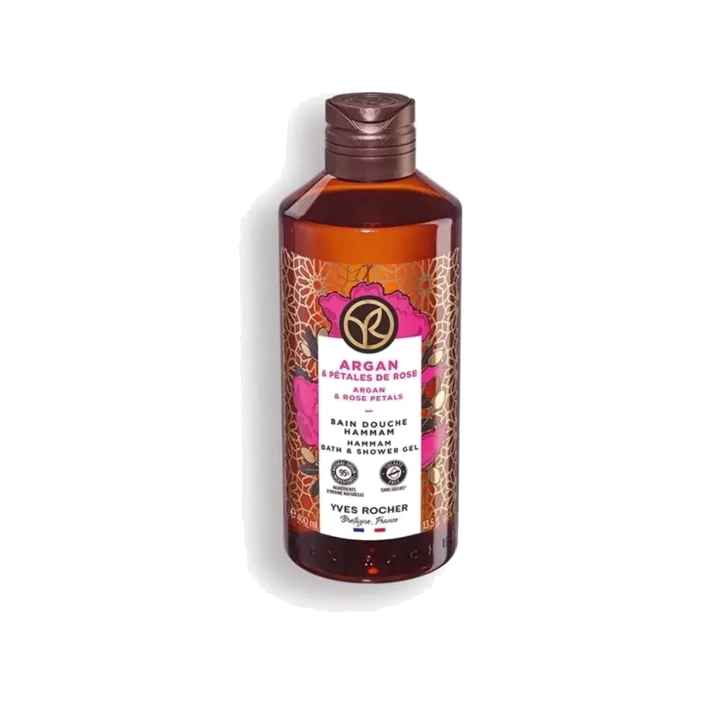 YVES ROCHER Gel Douche Huile d’Argan et Pétales de Rose 400ml
