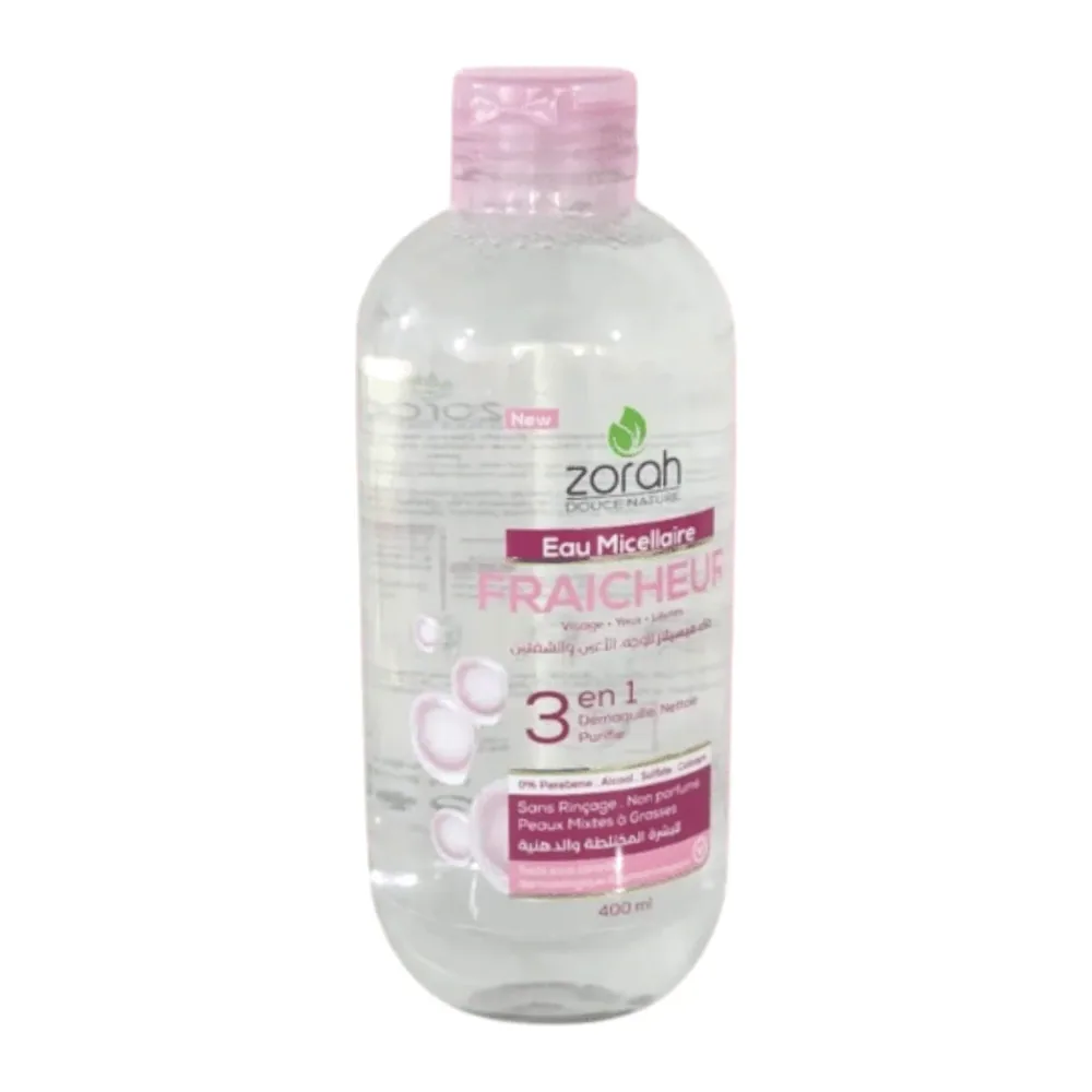 Zorah Eau Micellaire Fraicheur 3En1 Peaux Mixte A Grasse 400Ml